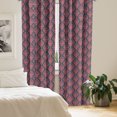 thumbnail image 2 of Ambesonne Retro Curtains, Shabby Damask Rococo, Pair of 28"x63", Dark Coral Blue Grey, 2 of 5