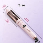 KIPOZI 1.5 Thermal Brush, Curling Iron Brush for Salon Blowout at Home, Thermal Round Brush Creates Smooth Straight Hair OR Natural Curls, Dual Voltage, Auto Shut-off, Gift for Women, Pink