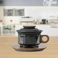 thumbnail image 6 of deevoka Cappuccino Mugs with Saucer Coffee Cup Set for Restaurant Afternoon Tea Time black and Walnut, 6 of 9