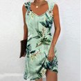 thumbnail image 2 of gbyLJF Polka Dot Dress for Women Formal Wrap Dress Linen Dress Plus Size V Neck Summer Dress Green L, 2 of 5