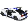 thumbnail image 4 of 2020 Ford Mustang Shelby GT500 White with Blue Stripes "Special Edition" 1/18 Diecast Model Car by Maisto, 4 of 6