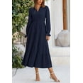 thumbnail image 5 of PRETTYGARDEN Women's Fall Maxi Dress Long Sleeve V Neck Tiered A Line Ruffle Elegant Flowy Spring Cocktail Party Dresses, 5 of 9