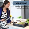 thumbnail image 4 of OVENTE Electric Indoor Grill with 13x10 Inch Non-Stick Cooking Surface, 1000W Fast Heat Up Power, Adjustable Temperature, Removable and Dishwasher Sa, 4 of 9