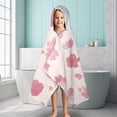 thumbnail image 6 of Pioneer Flower Floral Print Pattern Hooded Bath Towel，60"x35" for Ages 3 To 12 Kids, Quick Dry Lightweight Soft Microfiber Hood Beach Towel Cover Up for Kids, 6 of 7
