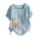 thumbnail image 5 of Camisas de Manga Corta para las Mujeres Blusa Suelta de Impresión de Flores de Verano, Camisa para el Hogar Y el Uso Diario, 5 of 5