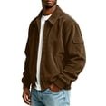 thumbnail image 5 of Gamivast Men's Corduroy Jackets Button Down Long Sleeve Shacket Tops Vintage Bomber Coat with Pocket Casual Fall Winter Outerwear Everyday Wear, 5 of 7