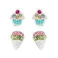 thumbnail image 2 of Brilliance Fine - Women's Girl’s Sterling Silver Crystal Cupcake and Snow- cone Stud Earring Set, 2 of 5