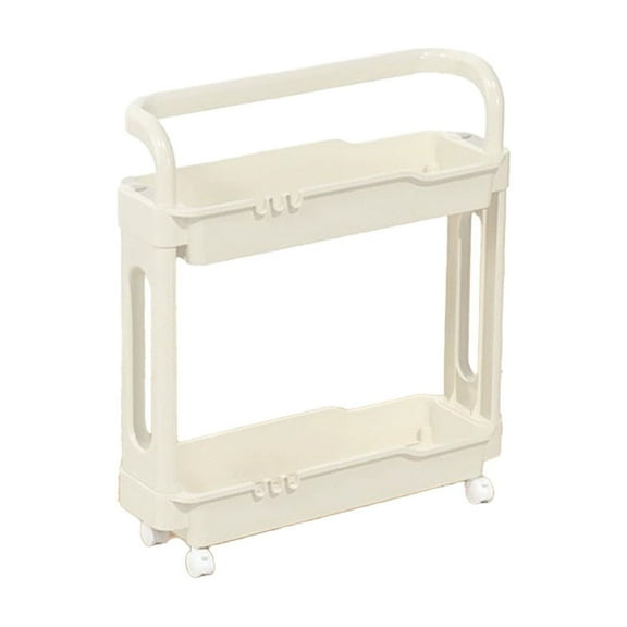 Hyknon 3-Tier Rolling Cart with Handle Stainless Steel Lockable Utility Cart Heavy Duty Storage Shelf Organizer with Wheels for Bathroom Kitchen Office