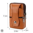 thumbnail image 2 of Luxtrada Men ​Mobile Phone Belt Pack Bag Loop Waist Holster Pouch Waist Bum Belt Bag Fanny Pack Pouch Case​ Cow Leather, 2 of 11