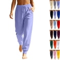 thumbnail image 2 of Sweatpants for Women 2026 Trendy High Waisted Baggy Sweat Pant with Pockets Casual Fleece Joggers Lounge Trousers Trendy,Purple S, 2 of 8
