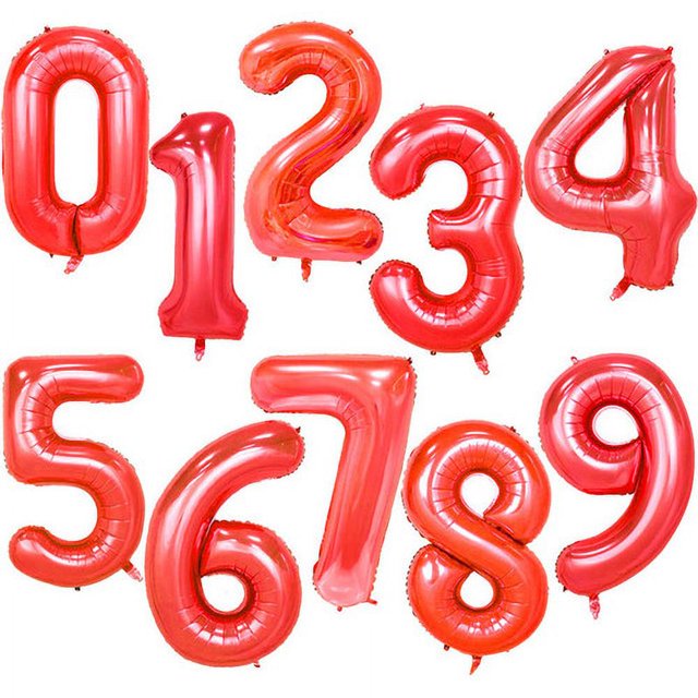 Globos grandes de cumpleaños de aluminio de 40 pulgadas, globo con número de helio 0-9