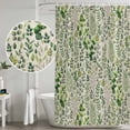 thumbnail image 4 of Polyester Fabric Green Leaves Shower Curtain, Elegant Pastoral Summer Botanical Rustic Waterproof Bathtub Curtain Bathroom Decor Set with Hooks 66 x 72 Inches, 4 of 6