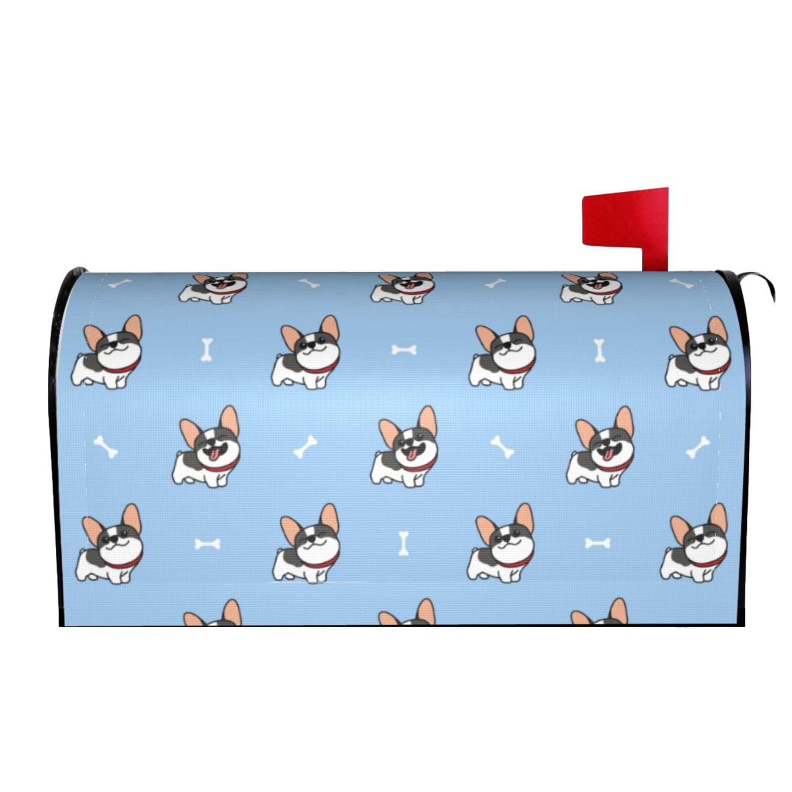 Xecao French Bulldog2 for Mailbox Cover with Magnetic Strips, Waterproof and Sunscreen, Adds a Decorative Touch to Your Garden Yard.