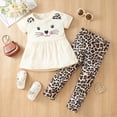 thumbnail image 2 of mgoYE Baby Girl Clothes 0-3 Months Toddler Girl Clothes Cartoon Animal Print Short Sleeve Top+Pants Outfits Girl Spring and Summer 2-Piece Set 18 M-6T(White,4-5 Years), 2 of 5