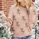 thumbnail image 5 of Suéter de punto para mujer, Jersey holgado de manga farol con cuello redondo, ideal para Navidad, otoño e invierno, novedad de 2023, 5 of 5