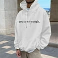 thumbnail image 5 of Afdoent Hoodies For Men Fashion Casual Letter Print Hooded Pullover Long Sleeve Drawstring Hooded Sweatshirt Fall Outwear, 5 of 8