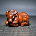 thumbnail image 2 of Antique Wooden Carved Bull Statue ox figurine craftwork toro desktop ornaments, 2 of 7