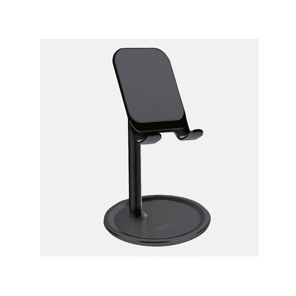Soporte Escritorio Tablet Porta Celular Base Aluminio Lujo Xtellar Color Negro