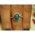 thumbnail image 6 of ArtPalacebyMitika Lab Black Fire Opal & Ruby Ring, Multi Gemstone 925 Sterling Silver, 18k Yellow Gold Plated Ring, Black Opal Promise Ring, A Perfect For Her, 6 of 7