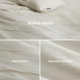 thumbnail image 5 of California King Comforter Set - 4 Pieces Pinch Pleat Bed Set, Beige Boho Bedding for All Season, 1 Soft Comforter, 2 Pillowcases, 1 Decorative Pillow, 5 of 7