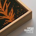 thumbnail image 3 of IDEA4WALL Framed Canvas Print Wall Art Orange & Black Rosemary Silhouette with Paint Specks Floral Plants Illustrations Minimalism Wall Decor for Living Room, Bedroom, Office - 24"x36" Natural, 3 of 5