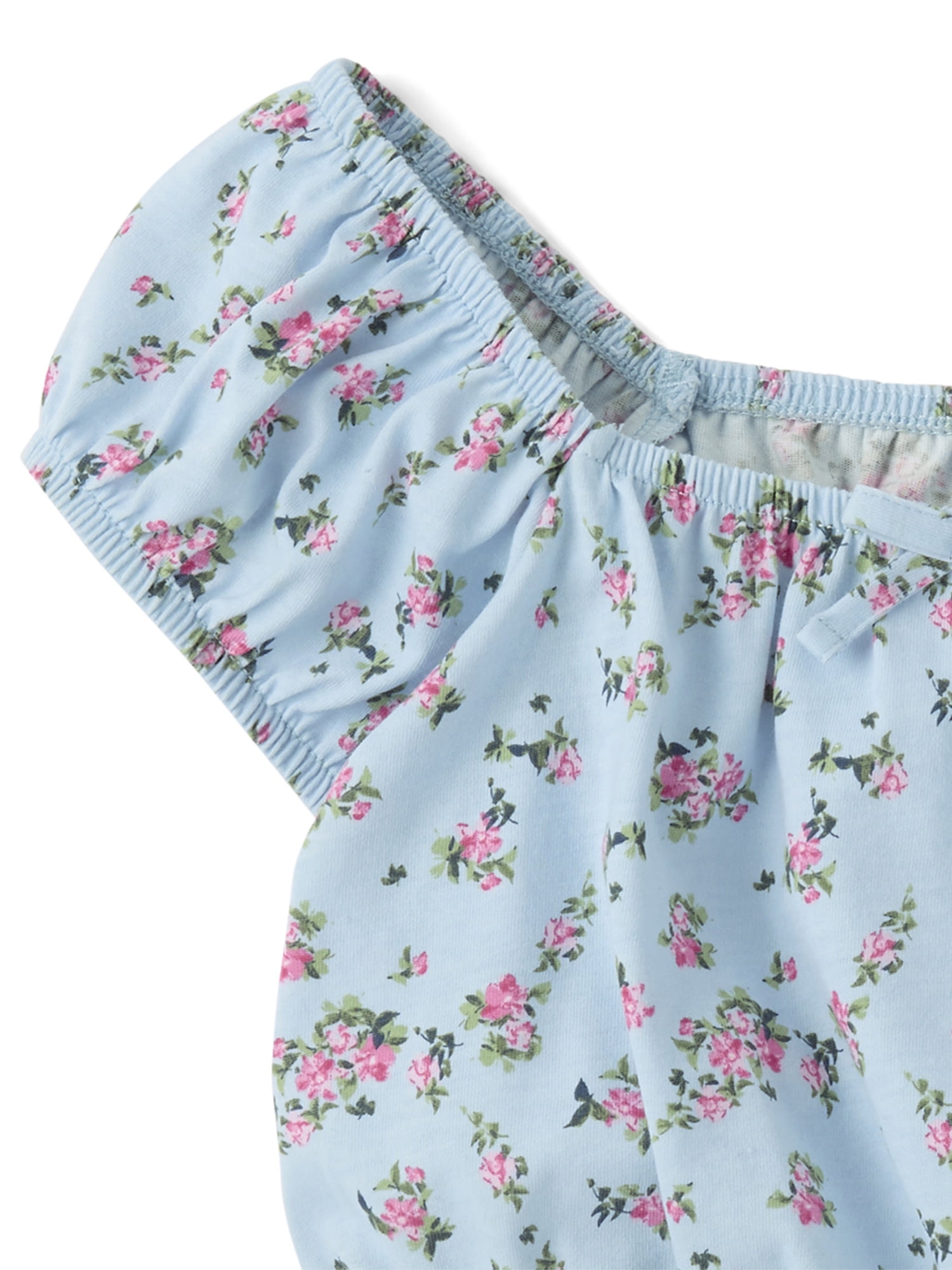 The Children's Place Girls Short Puff Sleeve Floral Smocked Top, Sizes XS-XXL