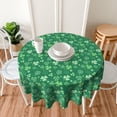 thumbnail image 2 of St.Patrick''s Day Tablecloth Round 60×60 Inch, Spring Green Luck Shamrock Tablecloth Waterproof Spillproof Stain Resistant Lucky Clover Washable Table Cover for Party Picnic Dinner Decor, 2 of 6