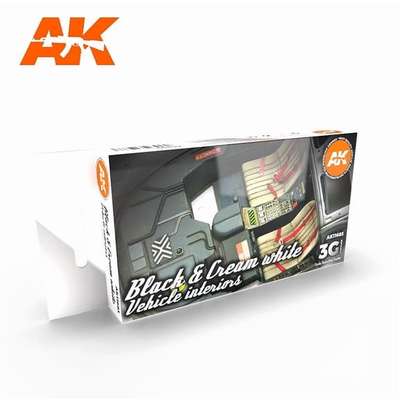 AK Interactive 3rd Generation Acrylics 11683 Black & Cream White Interiors