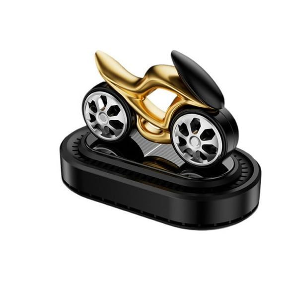 YiJuHui 1pcs Solar Powered Motorcycle Car Air Freshener with Rotating Wheel, Natural Scent Diffuser for Fresh Cabin Air, Auto Vent Clip Aromatherapy Purifier