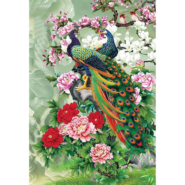 Cuadros Decorativos 5D DIY Full Drill Diamond Painting Lordly Peafowl punto de cruz (B1551) Wdftyju embutido en tela