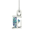 thumbnail image 3 of 2 cctw Blue Moissanite White Gold Plated Pendant with 18" Box Chain (8mm, Heart Cut), 3 of 6