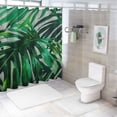 thumbnail image 7 of Fenyluxe Palm Leaf Shower Curtain Set Polyester Fiber Bathroom Curtain with Hooks Various Sizes Sustainable Easy to Install High Definition Digital Printing Easy Care 60"x72, 7 of 7