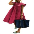 thumbnail image 1 of CHUANK Robes d'Été Mini à Manches Courtes à Volants Col Rond Décontracté pour Femmes, 1 of 7
