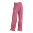 thumbnail image 7 of Stretchy High Waisted Pleated Yoga Pants For Women Wide Leg Loose Pull On Comfy Casual Work Pant, 7 of 7