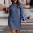 thumbnail image 2 of WRKEKC Sweater Dress for Women Solid Color Long Sleeve Round Neck Midi Dress for Fall Winter Knit Fabric Relaxed Fit with Side Slits and Back Keyhole Detail, 2 of 6