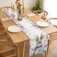 thumbnail image 3 of Table Runner 72 Inches Long for Kitchen Dining, Easter Bunny Dresser Scarf Farmhouse, Dining Table Decorations for Wedding/Parties, Spring Watercolor Eggs Country Flower Leaf 13 x 72 In, 3 of 8