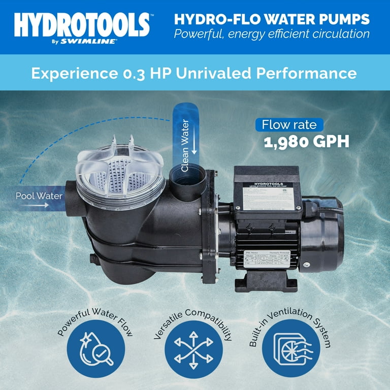 Hydrotools by Swimline Hydro-Flo 0.25HP Pool Pump, 2200GPH, 1