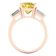 thumbnail image 4 of 3 ct Cushion Cut Natural Citrine 3 Stone 14K Rose Gold Womens Engagement Ring, 4 of 5