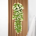 thumbnail image 4 of Hanging Flowers Artificial Violet Flower Wall Wisteria Basket Hanging Garland Flowers Fake Silk Orchid, 4 of 6
