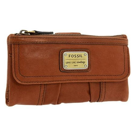 UPC 723764333640 product image for Saddle Tan Fossil Emory Clutch Zip Leather Women Wallet Purse Organizer Holder | upcitemdb.com