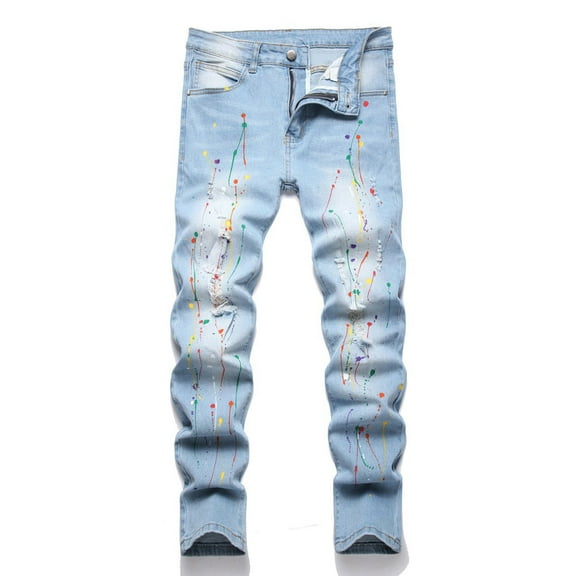 Tiijoy Little Boys Skinny Fit Ripped Jeans Kids Trendy Streetwear Denim Pants, Sizes 6-7