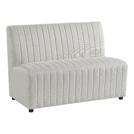 Pemberly Row Contemporary Upholstered Dining Bench in Beige Linen