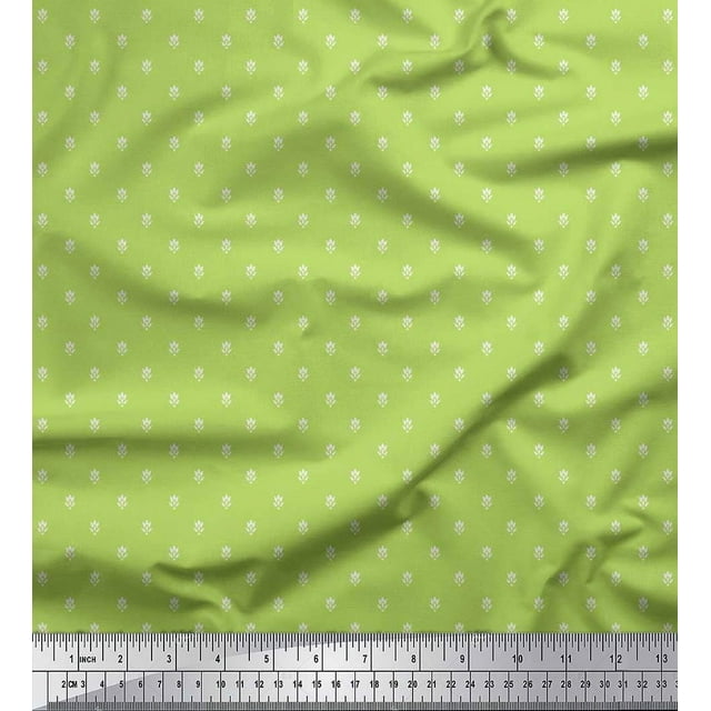 Soimoi Cotton Cambric Fabric Flower Artistic Decor Fabric Printed Yard 56 Inch Wide
