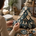thumbnail image 4 of Religious-Themed Beaded & Quilted Christmas Tree DIY Kit, DIY Patchwork Fabric Tree Craft Set with Angel Nativity and Christmas Symbols, 3D Handmade Holiday Decor for Home, 4 of 4