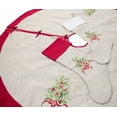 thumbnail image 3 of Embroidered Holly Christmas Tree Double-Layer Holiday (Natural+White Stocking 13"x19"), 3 of 4