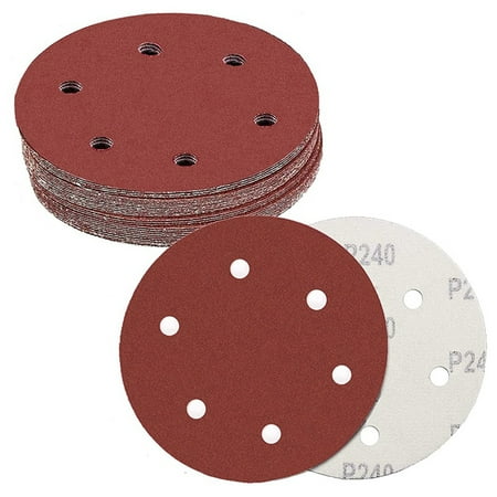 

30Pcs Drywall Sander Sanding Discs 9Inch 6Hole Hook and Loop Abrasive Sandpaper 5Pcs Each 80/100/120/150/180/240 Grits