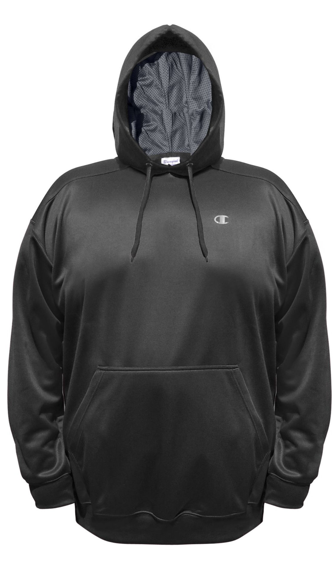 Champion - Champion Mens Big and Tall Performance Pullover Contrast Hoodie, 2XLT, Black
