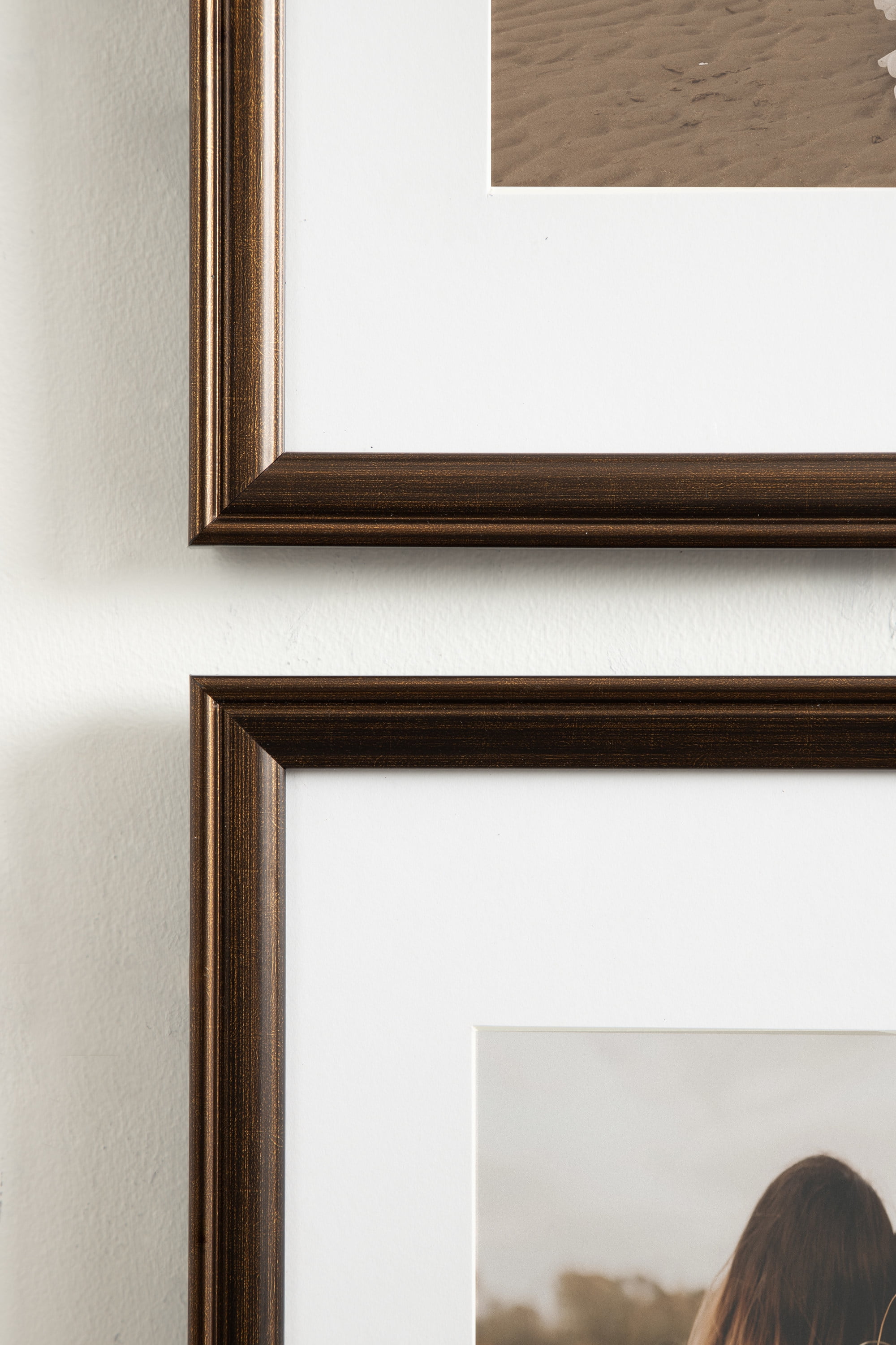 Kate and Laurel Adlynn Rectangle Picture Frame Set of 3, 14 x 18 matted to 11 x 14, Bronze, Vintage Three-Piece Frame Set for Gallery Wall Frame Set in Living Room Wall Decor