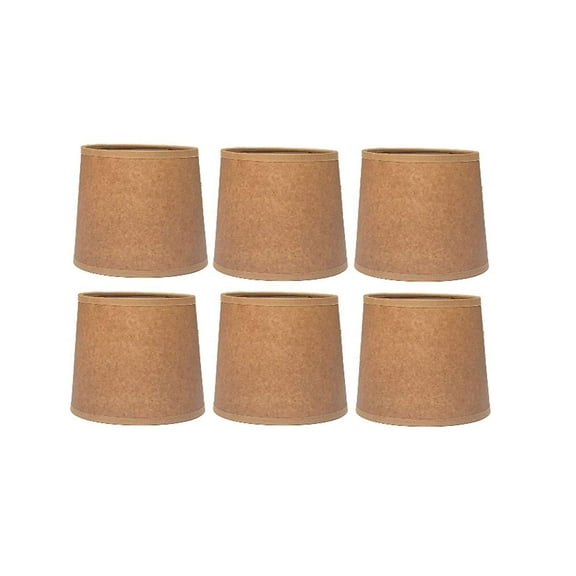 Oiled Parchment 6 Inch Tapered Drum Clip On Chandelier Shades (Set of Six) 5x6x5