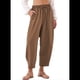 thumbnail image 2 of Pantalones Rectos Holgados Informales de Algodón y , Color Café, Talla XXL, 2 of 5